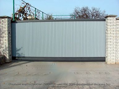Откатные ворота DoorHan 2500х1700 цвет RAL 9006 серебристый филенка без автоматики