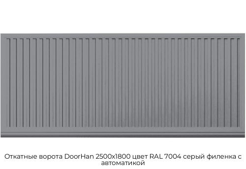 Откатные ворота DoorHan 2500х1800 цвет RAL 7004 серый филенка с автоматикой 1