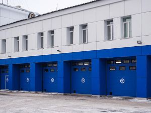 Промышленные секционные ворота Doorhan ISD01 2600x4300 с окнами preview 1